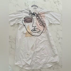 Artistic abstract Face Design Long Shirt